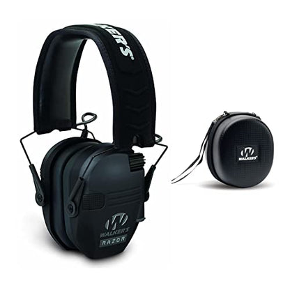 Walker's Razor Slim Electronic Earmuffs | Protective Case - color: Black
