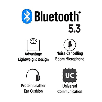 Morpheus 360 Advantage Wireless Mono Headset with Detachable Boom Microphone HS6200MBT, Bluetooth Headphones, UC Compatible, 30H Playtime, Black