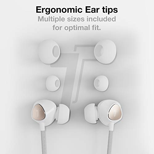 Thore iPhone Earphones (Apple MFi Certified) V110 in Ear Braided Wired Lightning Earbuds (Sweat/Water Resistant) Headphones with Mic/Volume Remote for iPhone 12/13/14 Pro Max - Gold - color: Rose Gold