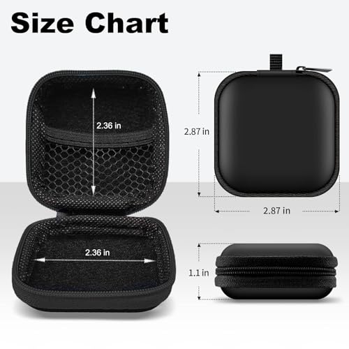1 Pack Square Earbud Case Storage Bag with Carabiner, Blue - color: C2-square blue