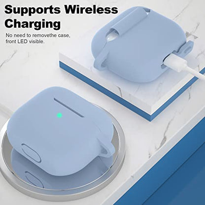 Compatible with AirPods 3 Case, Protective Silicone Cover for AirPods 3rd Generation Case 2021, Wireless Charging - Light Blue - color: B-Light Blue
