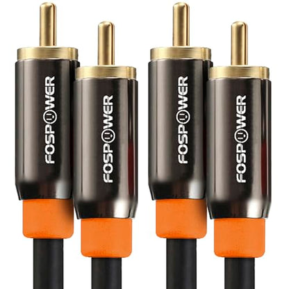 FosPower Digital Audio Coaxial Cable [24K Gold Plated Connectors] Premium S/PDIF RCA Male to RCA Male for Home Theater, HDTV, Subwoofer, Hi-Fi Systems - 3ft/2Pack - size: 3Feet-2Pack