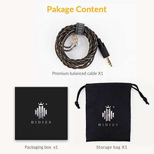 HIDIZS BL2.5 Detachable Balanced Earphone Cable, 2.5mm Plug Replacement Headphone Audio Cord Headphone Upgraded Cable-2 Pin 0.78mm IEM Cord for MS4 MS2 MS1 KZ ES4 ZSR ZST ZSR ED16 ZS10 TFZ TRN (2.5mm) - size: 2.5MM