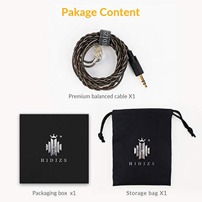 Hidizs BL4.4 Replacement Audio Upgrade Cable, Detachable Earphone Cable 4.4mm Plug Headphone Balanced Cord- 2 Pin 0.78mm IEM Cable for MS4 MS2 MS1 KZ ES4 ZSR ZST ZSR ED16 ZS10 Headphones (4.4mm) - size: 4.4MM