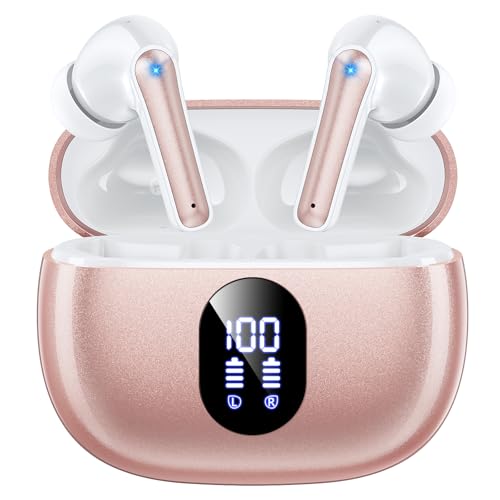 Wireless Earbuds, Hi-Fi Deep Bass Ear Buds, 48H Playtime In-Ear Headphones - color: Rose Pink