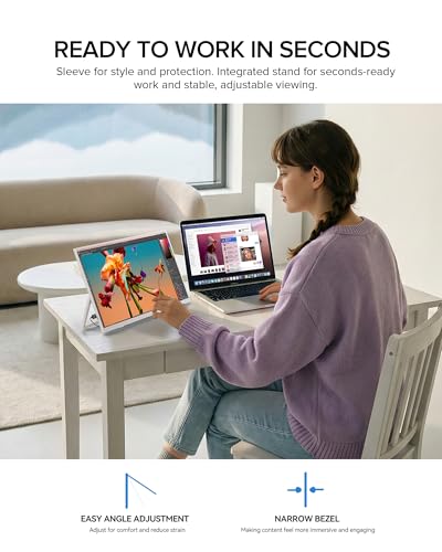 UPERFECT Portable Monitor 15.6", 125% sRGB 1080P Laptop Monitor (White) - size: 15.6 Inches