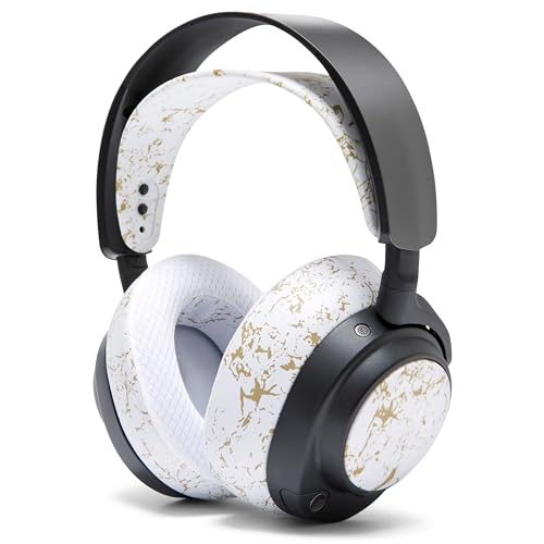 WC Side Plates for Arctis Nova Pro Wireless, Pro Wired & Nova Elite | Made by Wicked Cushions | Also fits Nova Pro Omni, 7, 7X & 7P | Gold Marble - color: Gold Marble
