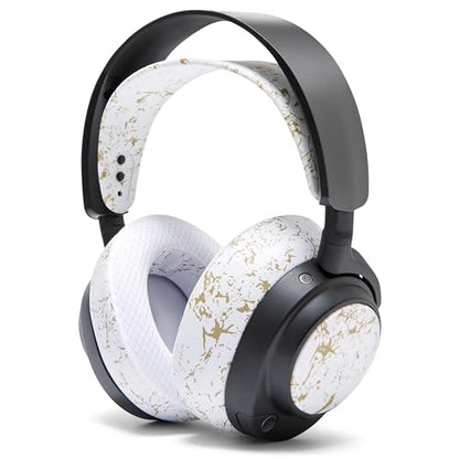 WC Side Plates for Arctis Nova Pro Wireless, Pro Wired & Nova Elite | Made by Wicked Cushions | Also fits Nova Pro Omni, 7, 7X & 7P | Gold Marble - color: Gold Marble