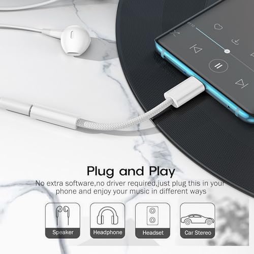 Fidioto 4 Pack USB-C to 3.5 mm Jack Adapter, Aux to USB C Adapter for Headphones Cable Compatible with iPhone 17/16 Pro Max/16 Pro/16/Samsung Galaxy S24/S23/S22/S21 Ultra/iPad Pro/Pixel 8 … - color: White, size: 4 Pack