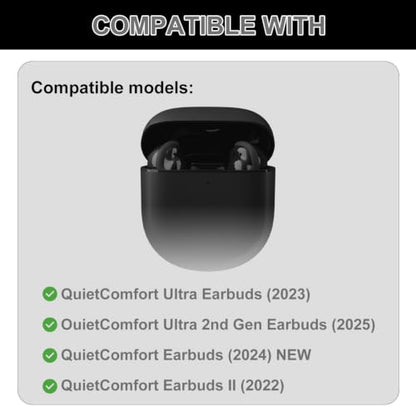 Aiivioll 6-Pack Ear Tips + Wings for Bose QuietComfort Ultra/II, Black