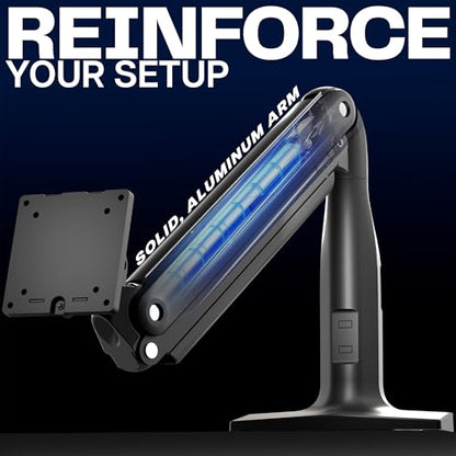 VIVO Aluminum Ultrawide Monitor Stand, Classic, Fits up to 49 inch Computer Screens, Single Articulating Pneumatic Arm, C-Clamp and Grommet Desk Mount, Max VESA 200x100, Black, STAND-V100H | Articulating Pneumatic Arm, Grommet or C-Clamp Mounting, Heavy D