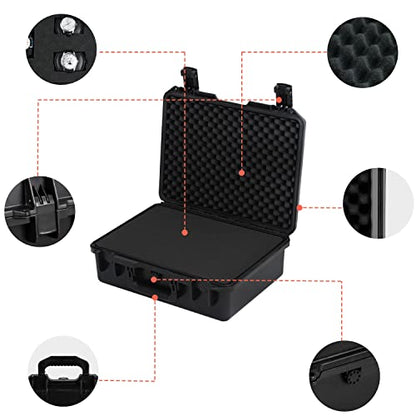 MEIJIA Premium Waterproof Hard Camera Case,Hard Case with customizable fit foam,Full Protection with Light&Convenient Design,Elegant Black (19.3"x15.25"x7.3") - size: 19.3"x15.25"x7.3"