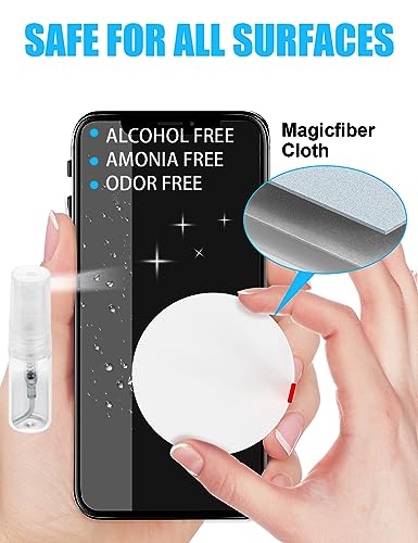 Tounee Keyboard Cleaner Kit, Electronics Cleaning Kit with Retractable Big Brush, Portable, 20 in 1 Multi-Tool Kit for Phones, Tablet, Computer, PC Monitor,TV Camera Lens with 2.5ml Mist Spray (White) - color: White