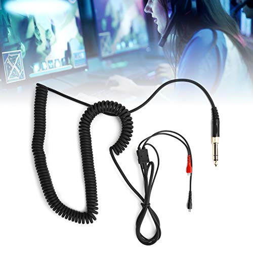 Diyeeni Coiled Headphone Cable for HD25 HD560 HD540 3.5mm to 6.35mm Adapter OFC Copper Wire Twisted Pair Design HD Sound 1.5m Unstretched 6m Stretched