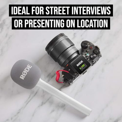 RØDE Interview GO Handheld Adaptor for RØDE Wireless Microphones (White) - color: White