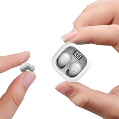 Smallest Invisible Mini Earbuds Wireless Bluetooth, Low Profile Micro Tiny | Discreet Hidden Earbuds for Work, Small Headphones, Invisible Sleep Wireless Earphone IPX5 Waterproof for Small Ear Canals - color: White