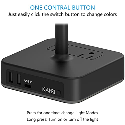 KAFRI RGB Dual Headphone Stand with USB C Charger Desk Gaming Double Headset Holder Hanger Rack with 3 USB Charging Port and 2 Outlet - Suitable for Gamer Desktop Table Game Earphone Accessories Gift - color: B-DUAL STAND