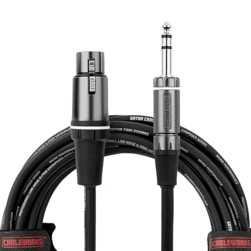 By Gator Cases Composer Series Deluxe 5 Foot XLR Female to TRS Cable, (GCWC-XLR-05FTRS) - size: 5 Feet, style: TRS/XLR Female