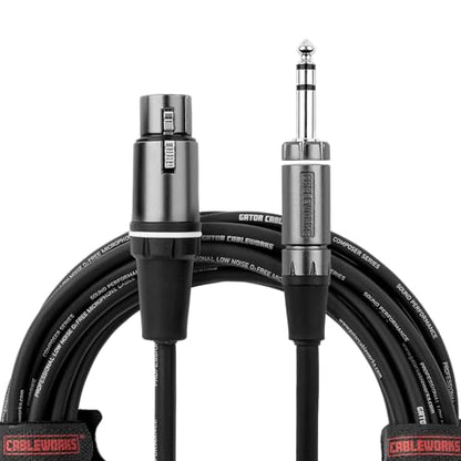 By Gator Cases Composer Series Deluxe 20 Foot XLR Female to TRS Cable, (GCWC-XLR-20FTRS) - size: 20 Feet, style: TRS/XLR Female