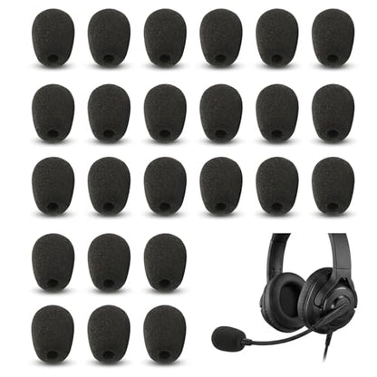 24 Pack High Density Foam Microphone Windscreen Covers, Soft Comfortable Lapel & Headset Mic Protectors, Durable Noise Reduction Shields for Clear Recording Sound
