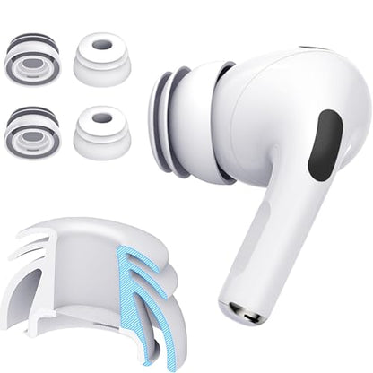 Premium Multi-Flange Eartips for AirPods Pro 1&2 (Medium) – Always Fits, Never Slips - size: Medium
