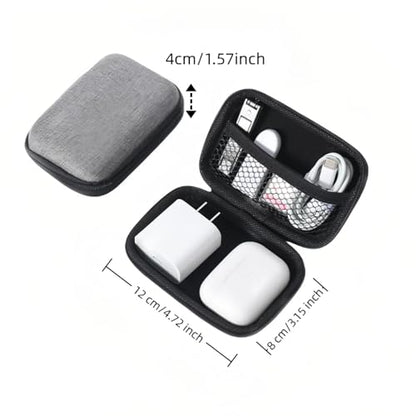 Chinshwehaw Electronic Accessories Organizer Bag: EVA Hard Shell Shockproof, Hard Shell Tech Organizer Case - Water Resistant Travel Storage for Cables Charger Earphones USB SD Card (Rectangle) - style: Rectangle