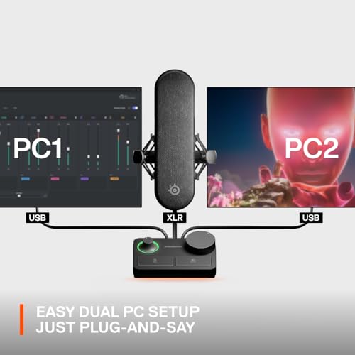 SteelSeries Alias Pro Kit — XLR Mic + Stream Mixer — 3x Bigger Capsule for Gaming, Streaming and Podcasting — USB/XLR Interface — Free Sonar Audio Software — Custom Controls — RGB — Single or Dual PC - style: Alias Pro