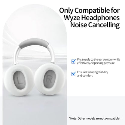 Headphones Replacement Ear Pads for Wyze Noise Cancelling Over Ear Headphones Ear Cushions Cover Repair Part (Gray) - color: Gray