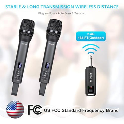 Rechargeable Wireless Microphones Dual, D240, Grey - color: Gray, style: 2 Mics