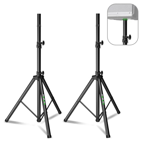 Pair of Speaker Tripod Stands 43.7"-70.8" PA DJ 35mm Mount Insert | Metal, Speaker Stands Pair, Height Adjustable, Floor