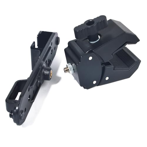 HYS Radio & Speaker Mic Clamp Mount Holder - Quick Release for Uniden BC906W Wireless CB Microphone and Speaker, Marine Radio, Walkie Talkie, Police Scanner w/ Belt Clip & Knob Holder Base - style: HYSZ10AL