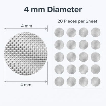 20Pcs/Set Silver Earbuds Filters Earphone Filter Mesh,Earbud and in-Ear Headphones Earphone Protective Filters Earphones Accessories(4mm)