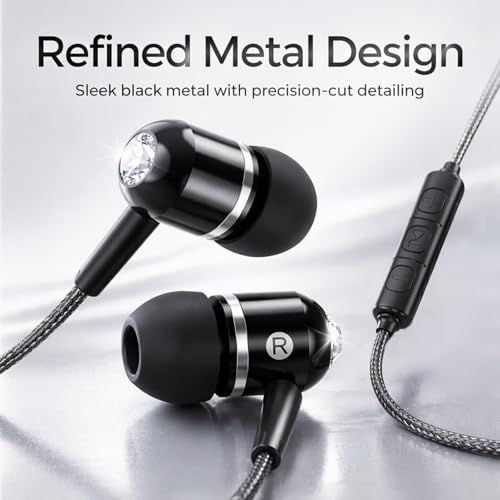ADOOPE USB-C Wired Earbuds with Microphone, in-Ear Headphones for Android & USB-C Devices, Noise-Isolating Stereo Earphones with Inline Remote for Phone Calls, Music & Video - Black - color: Black