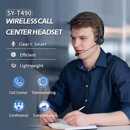 Blue Tooth Truck Driver Headset Bluetooth Wireless with Mic, T4900, Wireless, Bluetooth, Single-Ear, Black