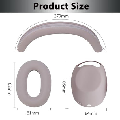 Adhiper 3-in-1 Silicone Sweat Case Cover for Sony WH-1000XM6 Headphones, XM6 Covers Accessories Silicone Ear Pads Covers & Headband Cover & Ear Cups Protector, Washable & Sweatproof - Smoky Pink - color: Smoky Pink