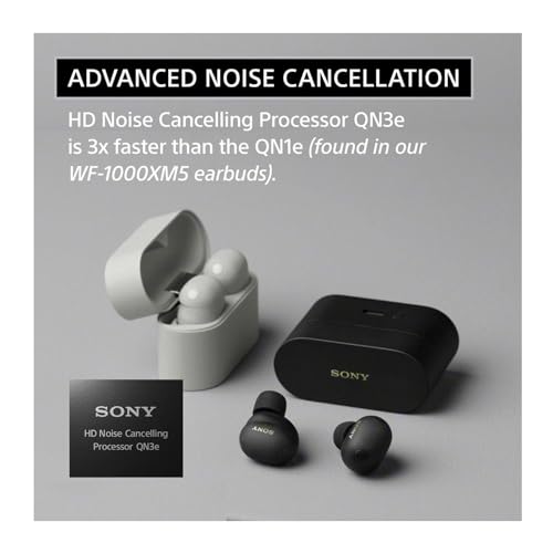 Sony WF-1000XM6 Wireless Noise-Canceling Earbuds (Black) Bundle