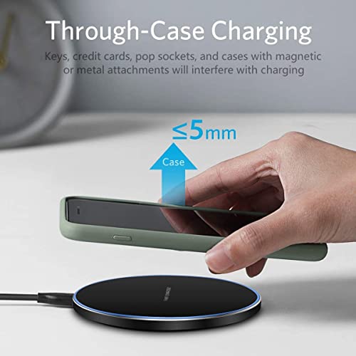 20W Fast Wireless Charger Pad,USB-C Wireless Phone Charging Station | Metal Frame Design,[20W SUPER Fast Charging] Wide Compatible with iPhone 17-11/Airpods,Samsung Galaxy/Buds,LG/Pixel -Black - color: Black