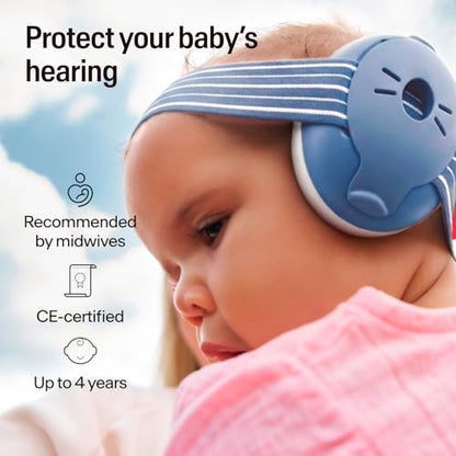 Alpine Muffy Baby Ear Muffs Noise Protection | Toddler Ear Protection | For babies up to 4 years | 24dB Sound Reduction | Baby Hearing Protection | Noise Reduction | Baby Essentials New Mom Gifts - color: Denim