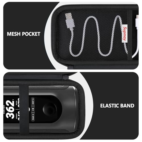 Carrying Case for Blue Tees Golf Player+, Player Pro GPS Speaker | GPS Speaker Player Protection Case with Mesh Pocket,Shoulder Strap, Shockproof, Scratch Resistant, Waterproof, Black - color: Black+Black