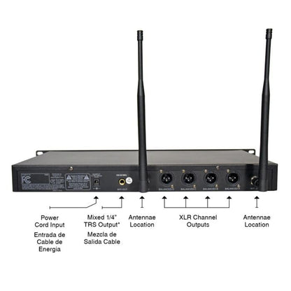 Kingdom V5 Wireless Mic System with 4 Podiums, Professional Wireless Microphone System for Churches, Bands, and Events - style: 4 Podium Mics