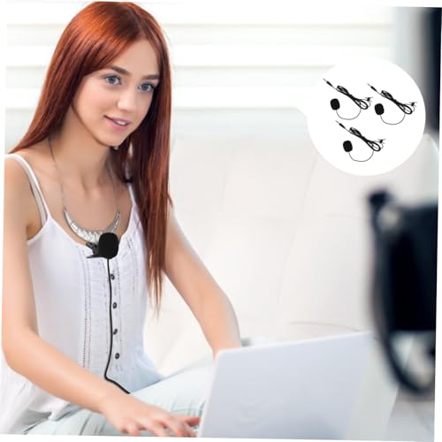BESPORTBLE 3Pcs Lavalier Microphones for Laptop and Desktop Professional Clip Mic for Streaming Recording and Video Chat Easy to Use Compact Design