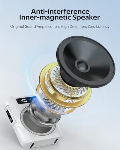 Voice Amplifier for Teachers with 2 Lavalier Wireless Microphones | Clip On Microphone with Speaker, Wireless Voice Amplifier Bluetooth Speaker and Microphone Set for Yoga Tour Guides Coaches - color: White