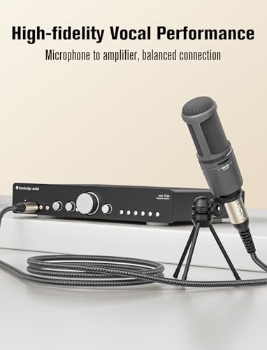 VIOY XLR to 1/4 Cable 10FT, 6.35mm TRS Male to XLR Female Balanced Mic Cord | Multi-layer shielding noise reduction, nylon braided audio xlr cord for mixer, microphone, piano and karaoke device - size: 10FT