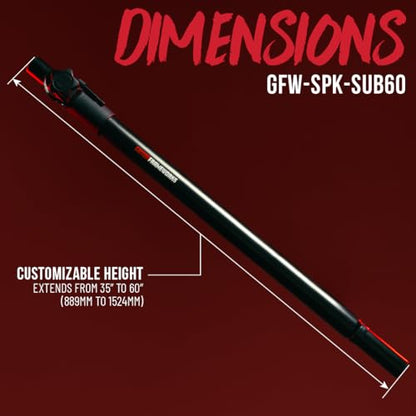 Gator Frameworks Standard Subwoofer/Speaker Pole Mount with Adjustable Height, (GFW-SPK-SUB60) | Min/Max Height: 33" - 60", 132 lb. Weight Capacity, All Steel Design, Safety Pin Catch System