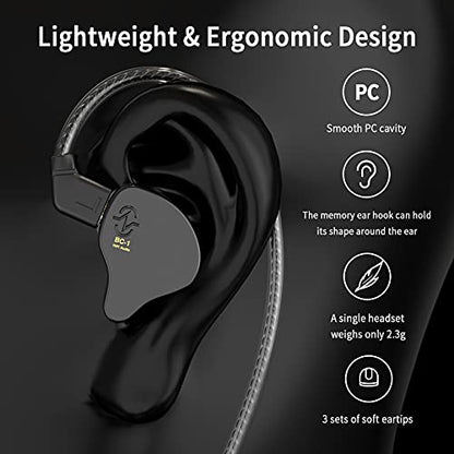 CCZ 멜로디 인이어 모니터 헤드폰, hifi 1DD 1BA 드라이버 iem 이어폰, 선명하고 깨끗한 사운드의 유선 이어버드, 가수 뮤지션 드러머 스튜디오용 3.5mm 유선 이어버드 (퍼플, 마이크 없음) - color: 퍼플., size: 마이크 없음, style: 마이크 없음