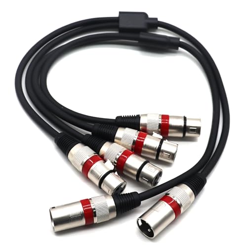 XLR Splitter Balanced Cable - XLR Male to Dual Female 3 Pin Patch Y Cable Microphone Splitter Cord Audio Adapter 50CM (2PACK) - color: XLRM-2XLRF-50CM-2PACK