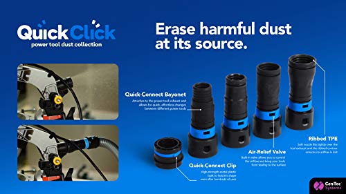 Cen-Tec Systems 95347 Antistatic Expanded Multi-Brand Power Tool Adapter Set for Dust Collection, Black, Expanded Adapter Set