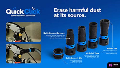 Cen-Tec Systems 95347 Antistatic Expanded Multi-Brand Power Tool Adapter Set for Dust Collection, Black, Expanded Adapter Set