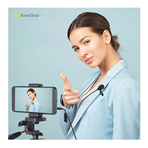 Knox Gear Omnidirectional Lavalier Microphone Multi-Pack | Hands-free clip-on design, works with most cameras and recorders, smartphones may require an adapter, (2 items)