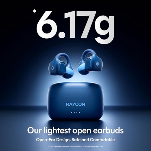 Raycon Everyday Clip-On Earbuds - Open Ear, Water Resistant, 30Hr (Blue) | Open-Ear Clip Design - color: Blue